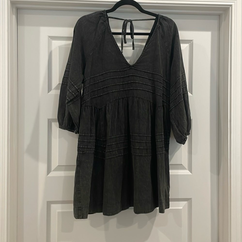 Black denim dress